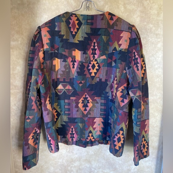 VTG 80s Diamond L WesternWear Native Inspired Design Jacket Wrap Skirt Set 15/16 - Picture 2 of 10